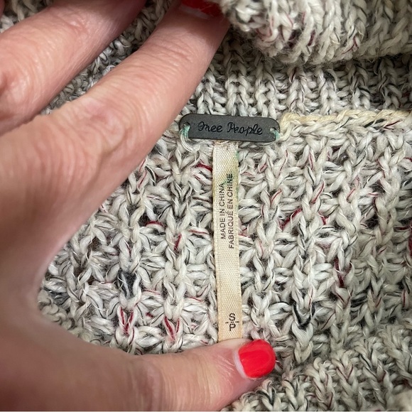 Free People Cowl Neck Sweater Tan Cream Size Small - Picture 4 of 8